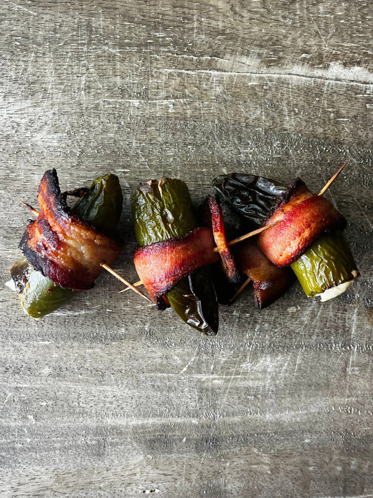 Raspberry Chipotle Bacon-Wrapped Jalapeno Poppers