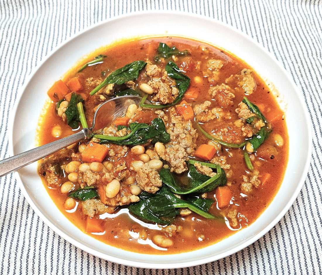 Sausage, Spinach, and Tomato Soup