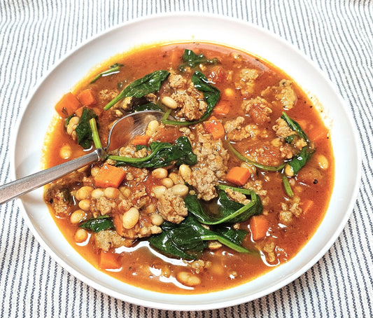 Sausage, Spinach, and Tomato Soup