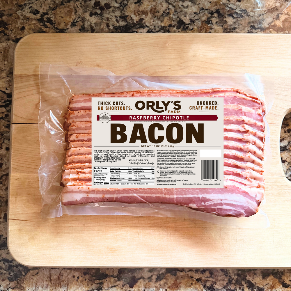 Raspberry Chipotle Thick-Cut Bacon | Uncured, Craft-Made