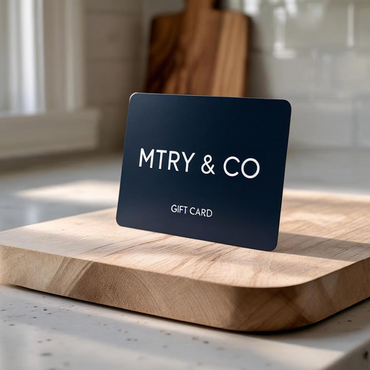 A blue physical Gift Card from MTRY & CO 