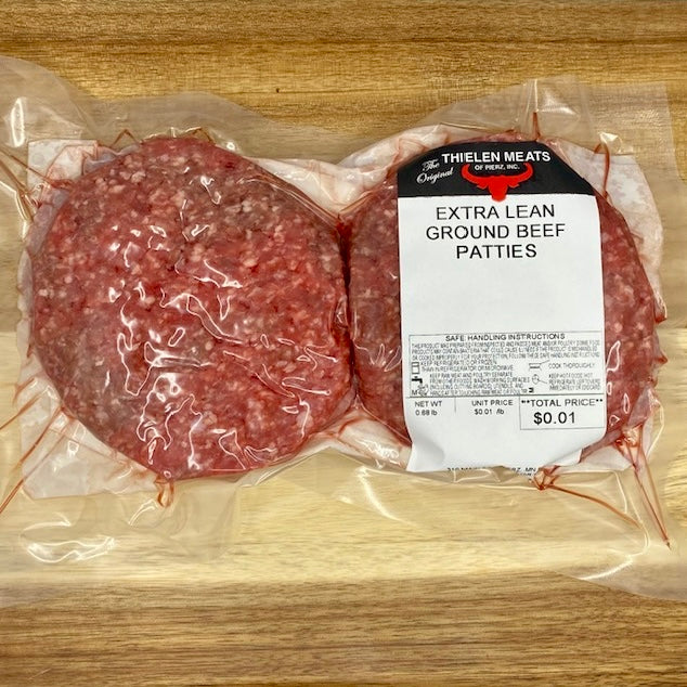 Extra Lean Ground Beef Patties from Thielen Meats