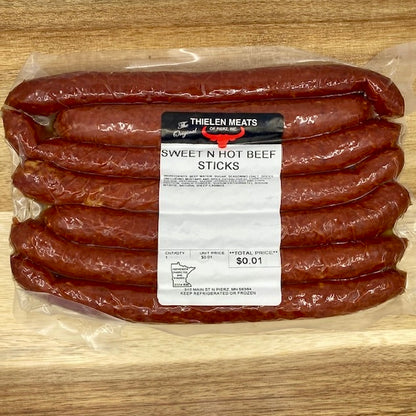 Sweet'N Hot Beef Sticks from Thielen Meats